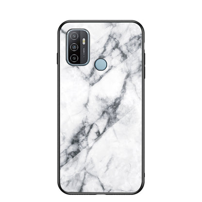 Marbling Pattern Tempered Glass and PC Phone Shell with TPU Edge for Oppo A53(2020)