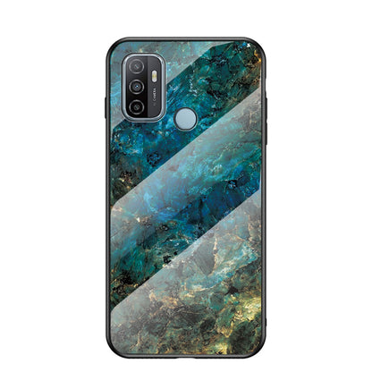 Marbling Pattern Tempered Glass and PC Phone Shell with TPU Edge for Oppo A53(2020)