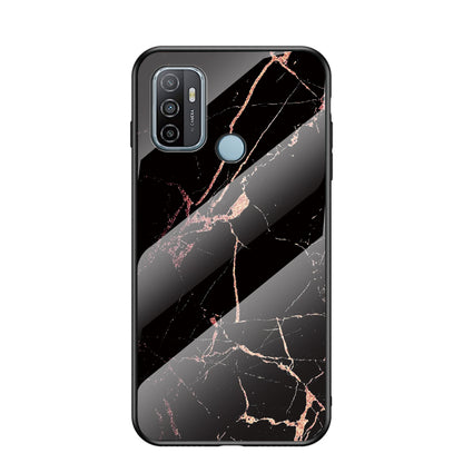 Marbling Pattern Tempered Glass and PC Phone Shell with TPU Edge for Oppo A53(2020)