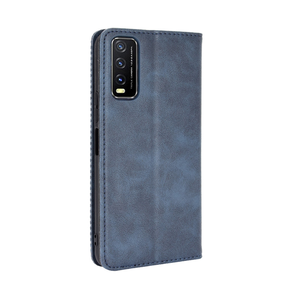 Retro Style PU Leather Stand Wallet Phone Casing for vivo Y20/Y20i