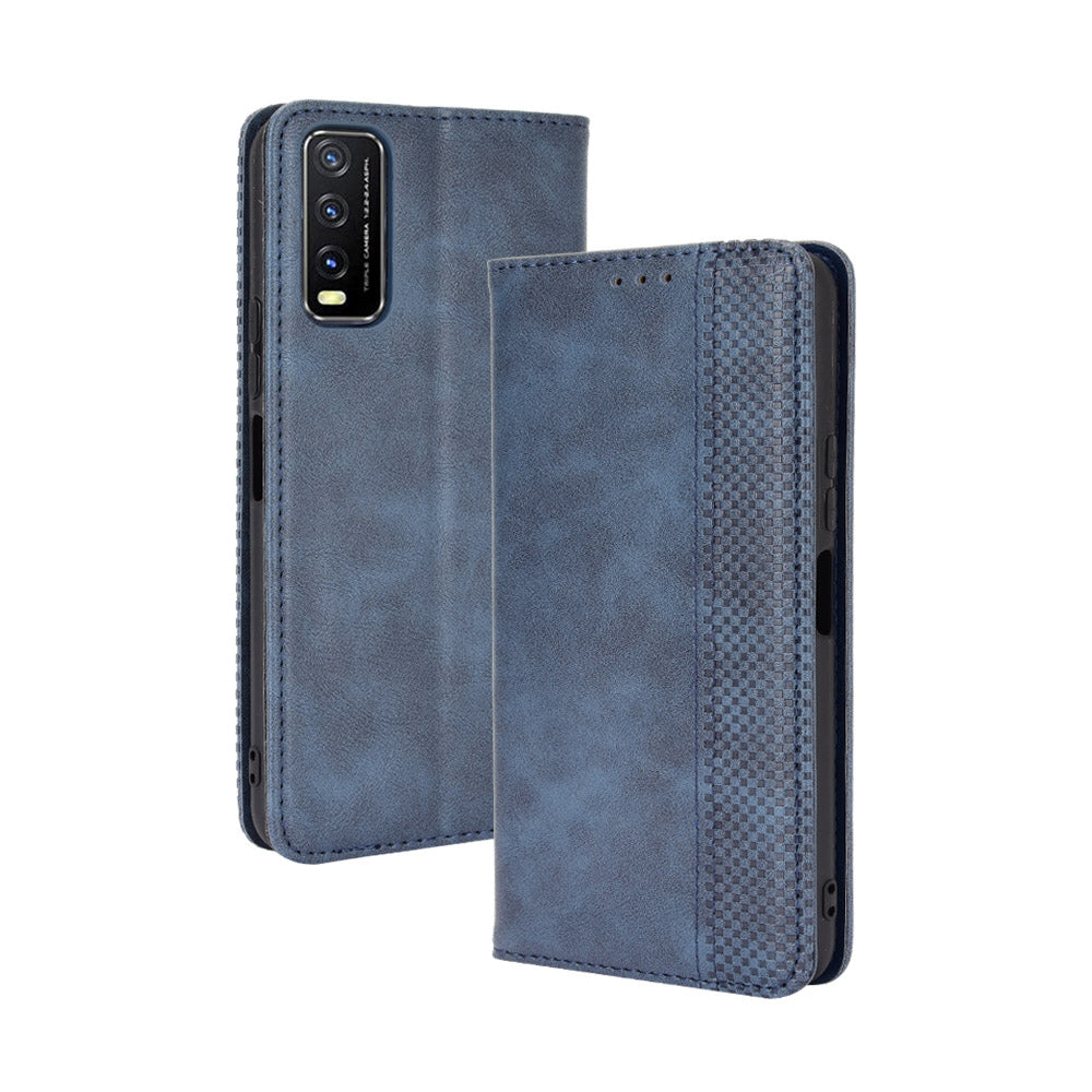 Retro Style PU Leather Stand Wallet Phone Casing for vivo Y20/Y20i