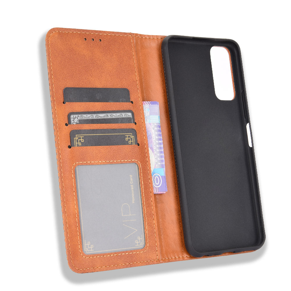 Retro Style PU Leather Stand Wallet Phone Casing for vivo Y20/Y20i