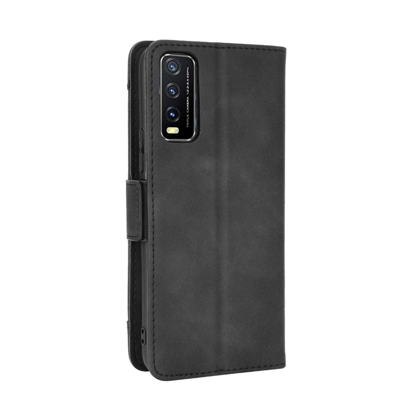 Leather Wallet Phone Cover Shell with Multiple Card-Carrying Slots for Vivo Y20 2020/Y20i