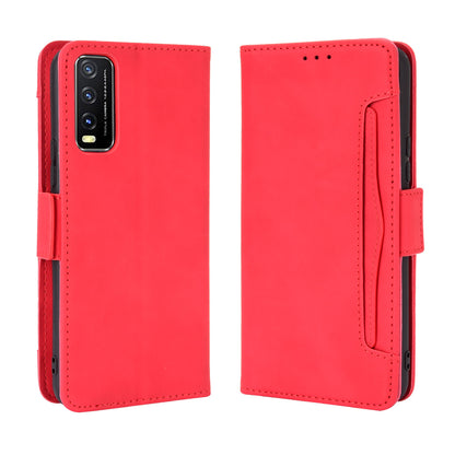 Leather Wallet Phone Cover Shell with Multiple Card-Carrying Slots for Vivo Y20 2020/Y20i