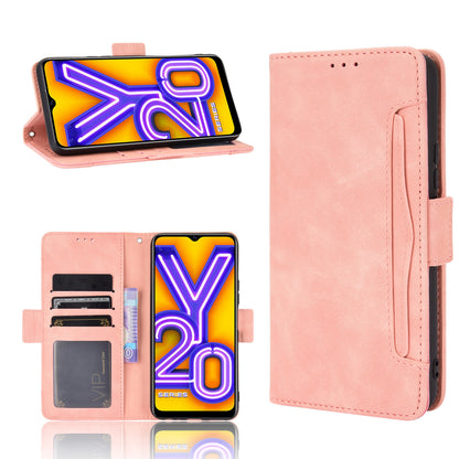 Leather Wallet Phone Cover Shell with Multiple Card-Carrying Slots for Vivo Y20 2020/Y20i