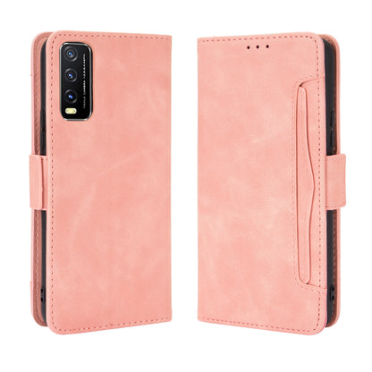 Leather Wallet Phone Cover Shell with Multiple Card-Carrying Slots for Vivo Y20 2020/Y20i