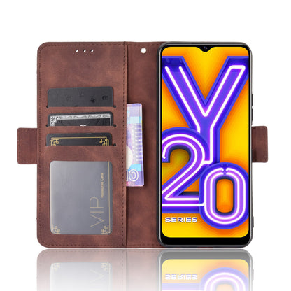 Leather Wallet Phone Cover Shell with Multiple Card-Carrying Slots for Vivo Y20 2020/Y20i