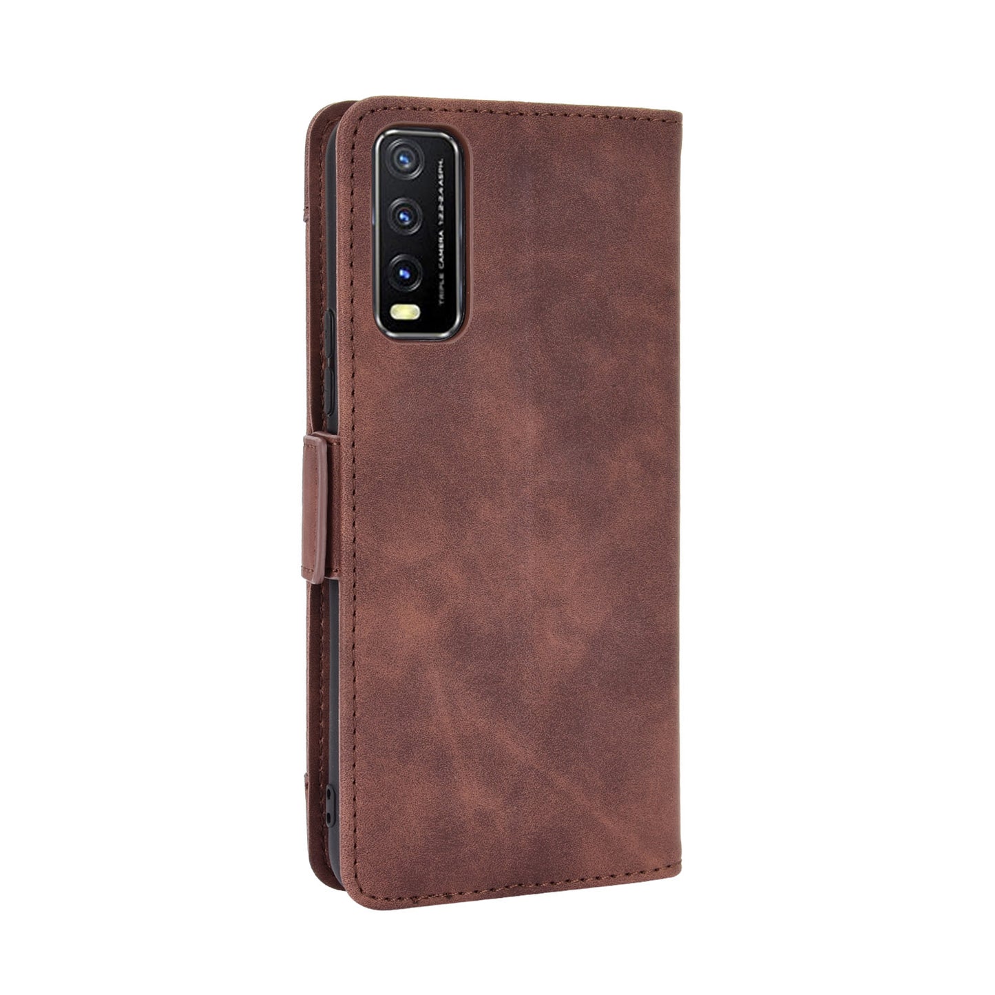 Leather Wallet Phone Cover Shell with Multiple Card-Carrying Slots for Vivo Y20 2020/Y20i