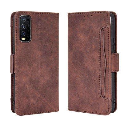 Leather Wallet Phone Cover Shell with Multiple Card-Carrying Slots for Vivo Y20 2020/Y20i