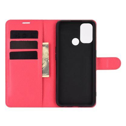 Litchi Skin Wallet Leather Cell Phone Case for Oppo A53 (2020)