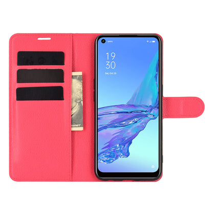 Litchi Skin Wallet Leather Cell Phone Case for Oppo A53 (2020)