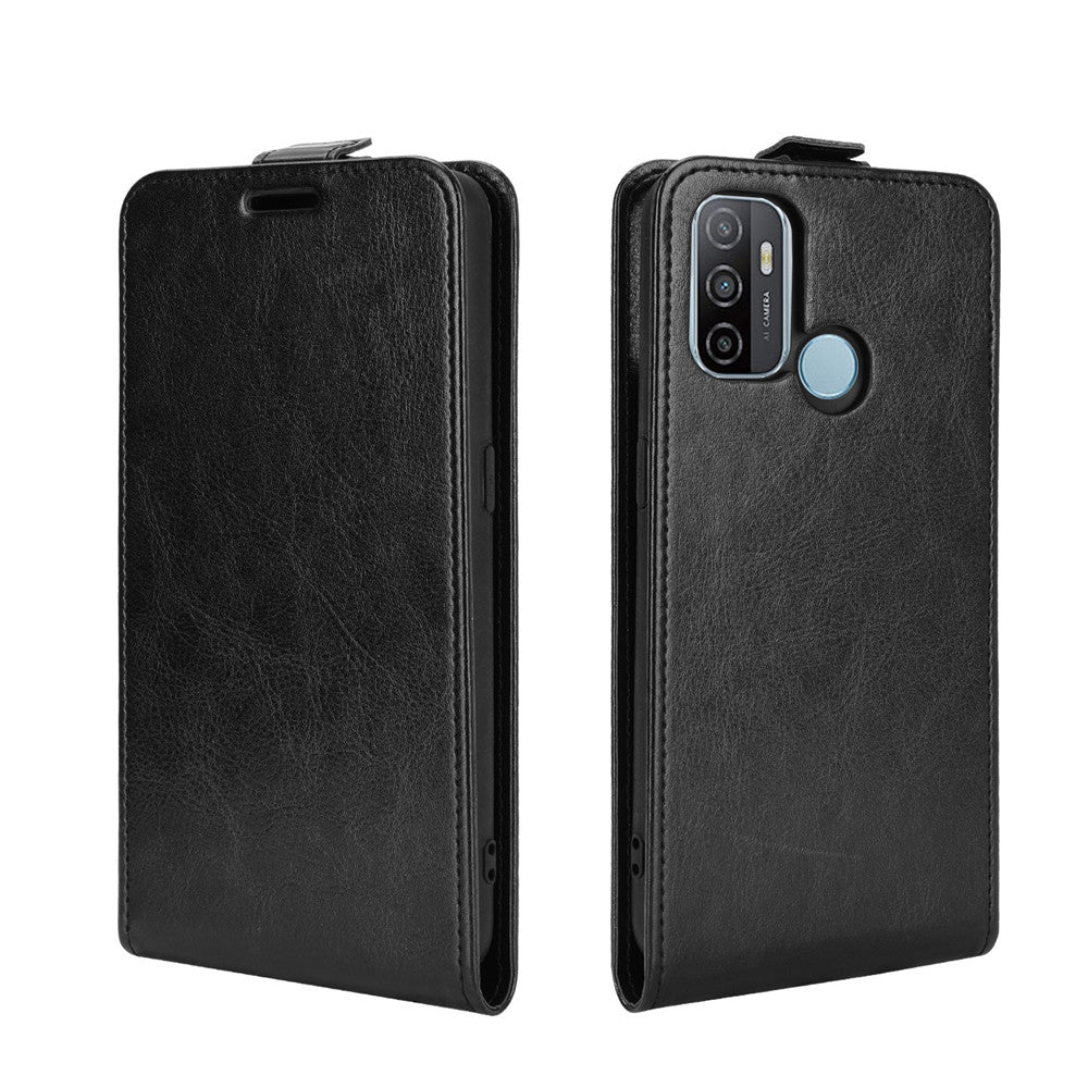 Crazy Horse Vertical Leather Card Holder Case for OPPO A53 (2020)