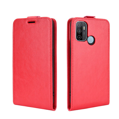 Crazy Horse Vertical Leather Card Holder Case for OPPO A53 (2020)