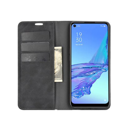 Silky Touch Leather Stand Shell Case for OPPO A53(2020)