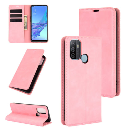 Silky Touch Leather Stand Shell Case for OPPO A53(2020)