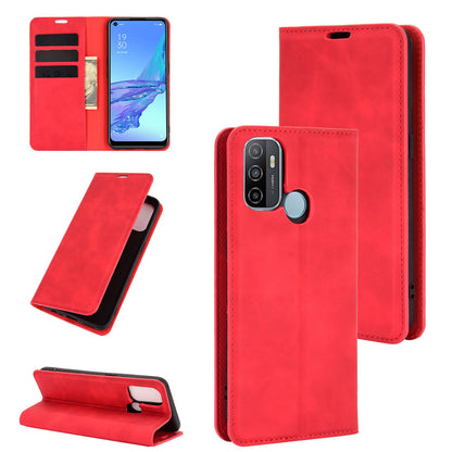 Silky Touch Leather Stand Shell Case for OPPO A53(2020)