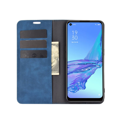 Silky Touch Leather Stand Shell Case for OPPO A53(2020)