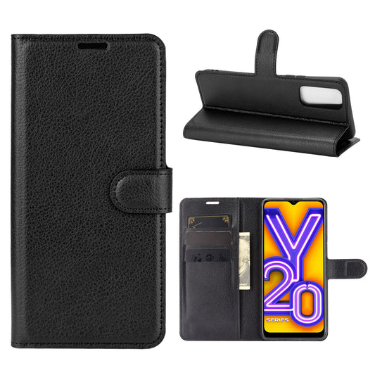 Litchi Skin Wallet Leather Cell Phone Case for vivo Y20s/ Y11s/ Y30 (China)/ Y20/ Y20i/ iQOO U1x