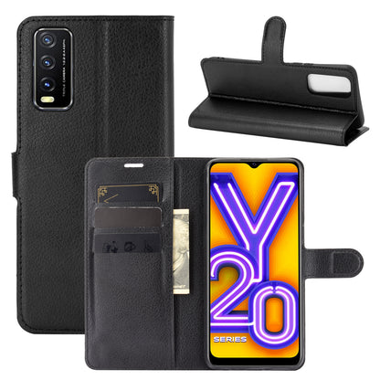 Litchi Skin Wallet Leather Cell Phone Case for vivo Y20s/ Y11s/ Y30 (China)/ Y20/ Y20i/ iQOO U1x