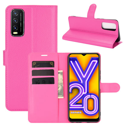 Litchi Skin Wallet Leather Cell Phone Case for vivo Y20s/ Y11s/ Y30 (China)/ Y20/ Y20i/ iQOO U1x