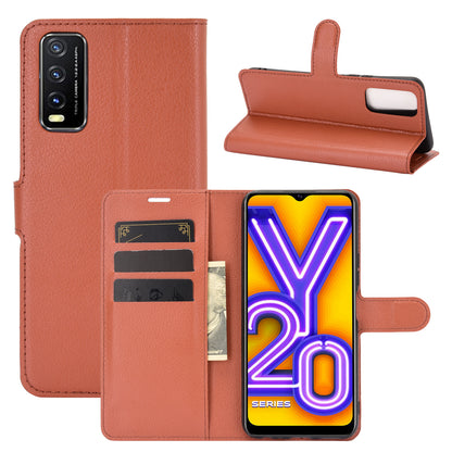 Litchi Skin Wallet Leather Cell Phone Case for vivo Y20s/ Y11s/ Y30 (China)/ Y20/ Y20i/ iQOO U1x