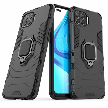 Ring-Shape Kickstand PC + TPU Hybrid Phone Cover for Oppo F17 Pro