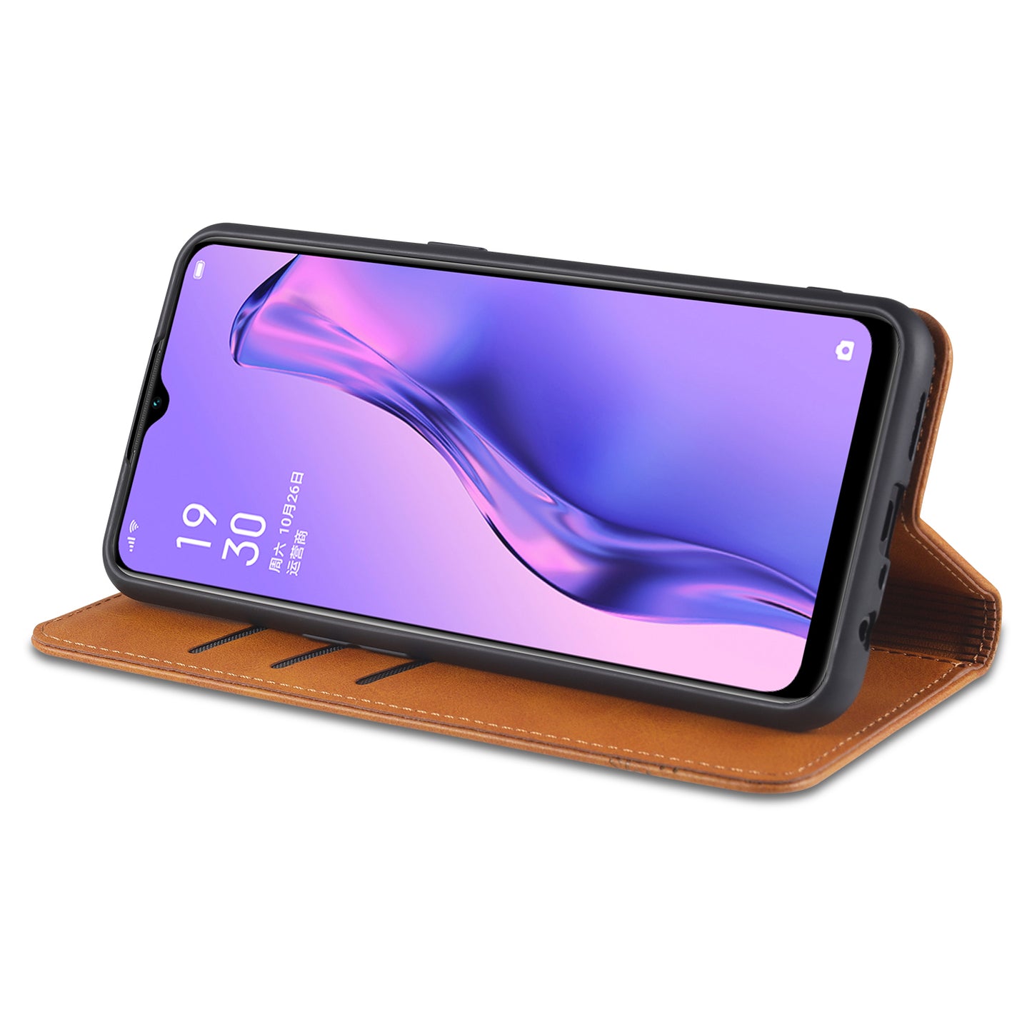 AZNS Auto-absorbed Leather Wallet Stand Case for OPPO A91