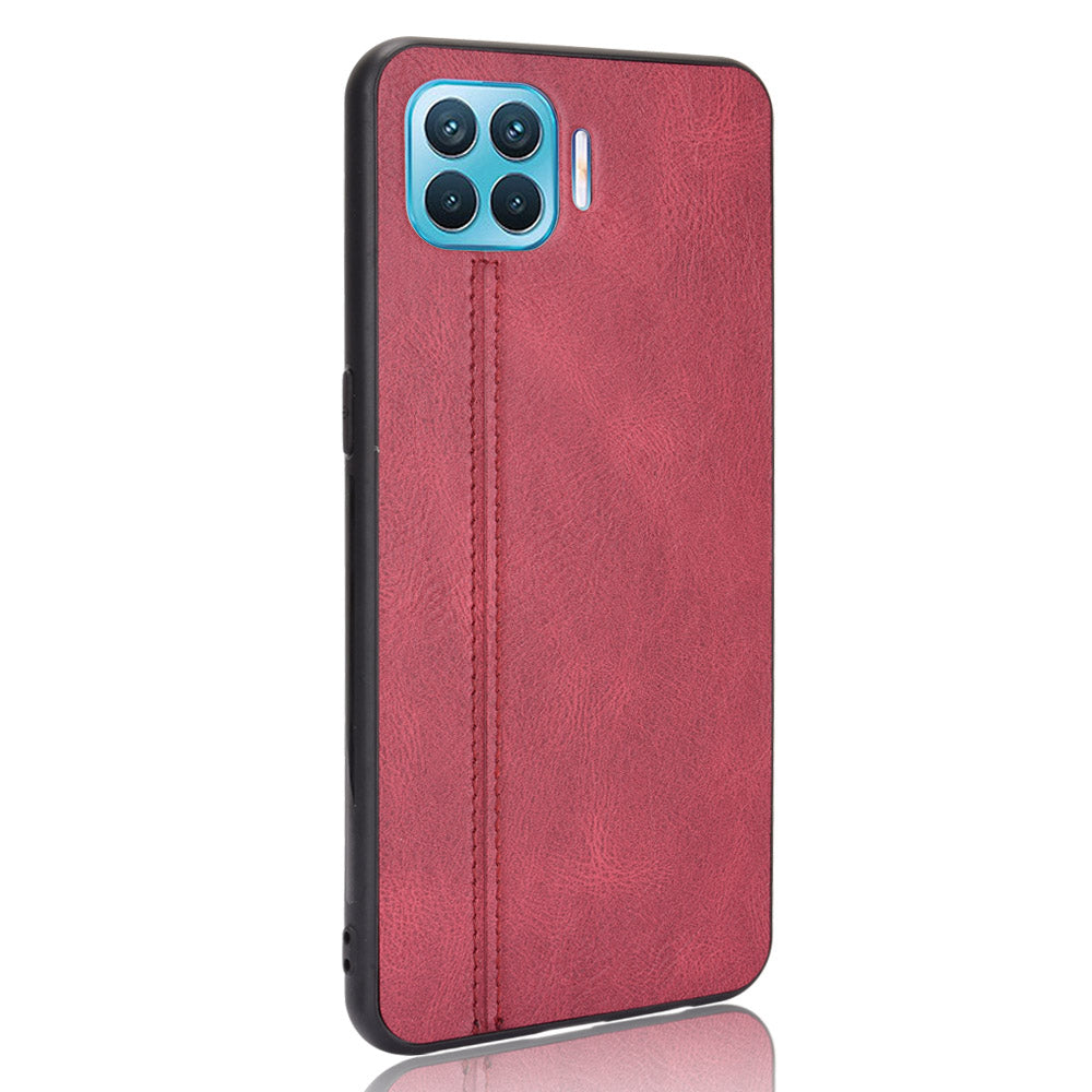 Stitching Design PC + TPU + PU Leather Hybrid Phone Case for Oppo F17 Pro/A93/Reno4 Lite