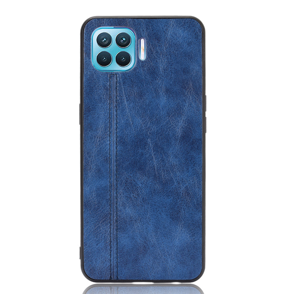 Stitching Design PC + TPU + PU Leather Hybrid Phone Case for Oppo F17 Pro/A93/Reno4 Lite