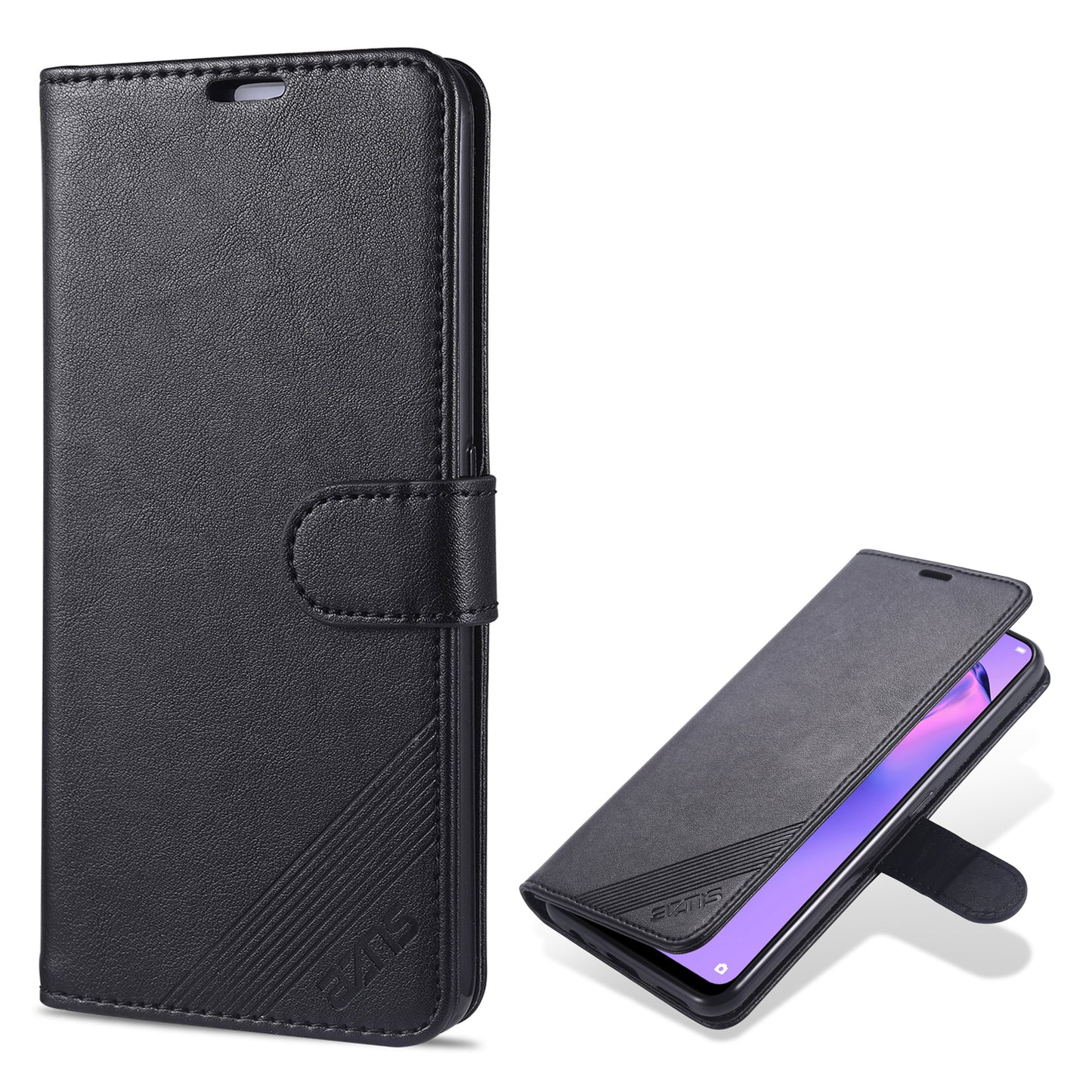 AZNS TPU + PU Leather Wallet Stand Phone Protective Case for Oppo A32 (2020)/A53 (2020)