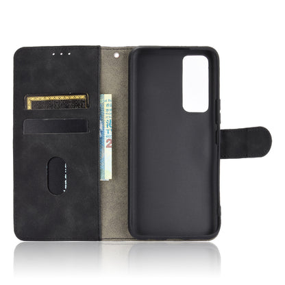 Skin-Feeling PU Leather Flip Phone Wallet Case with Wrist Strap for Vivo V20 SE/Y70 2020