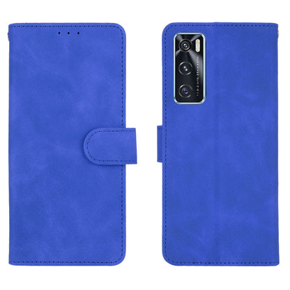 Skin-Feeling PU Leather Flip Phone Wallet Case with Wrist Strap for Vivo V20 SE/Y70 2020