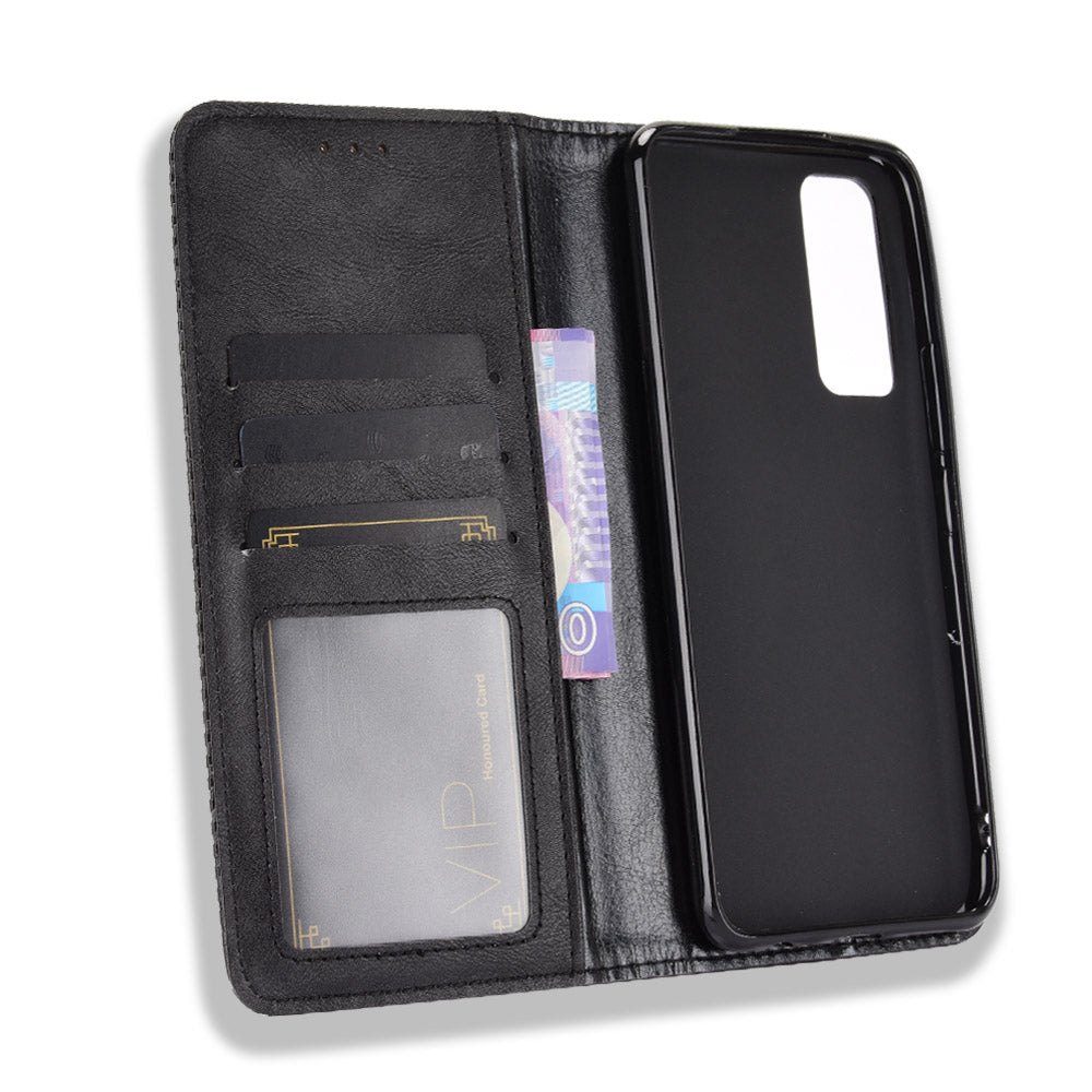 Magnetic Vintage Style Phone Case Wallet Stand Leather Cover for vivo V20 SE / vivo Y70 2020