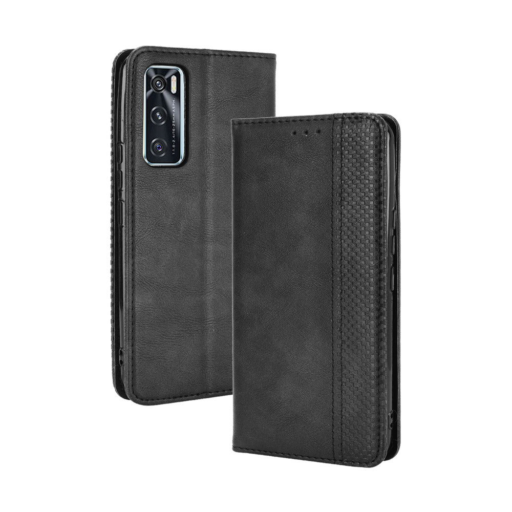 Magnetic Vintage Style Phone Case Wallet Stand Leather Cover for vivo V20 SE / vivo Y70 2020