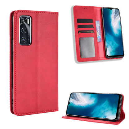 Magnetic Vintage Style Phone Case Wallet Stand Leather Cover for vivo V20 SE / vivo Y70 2020