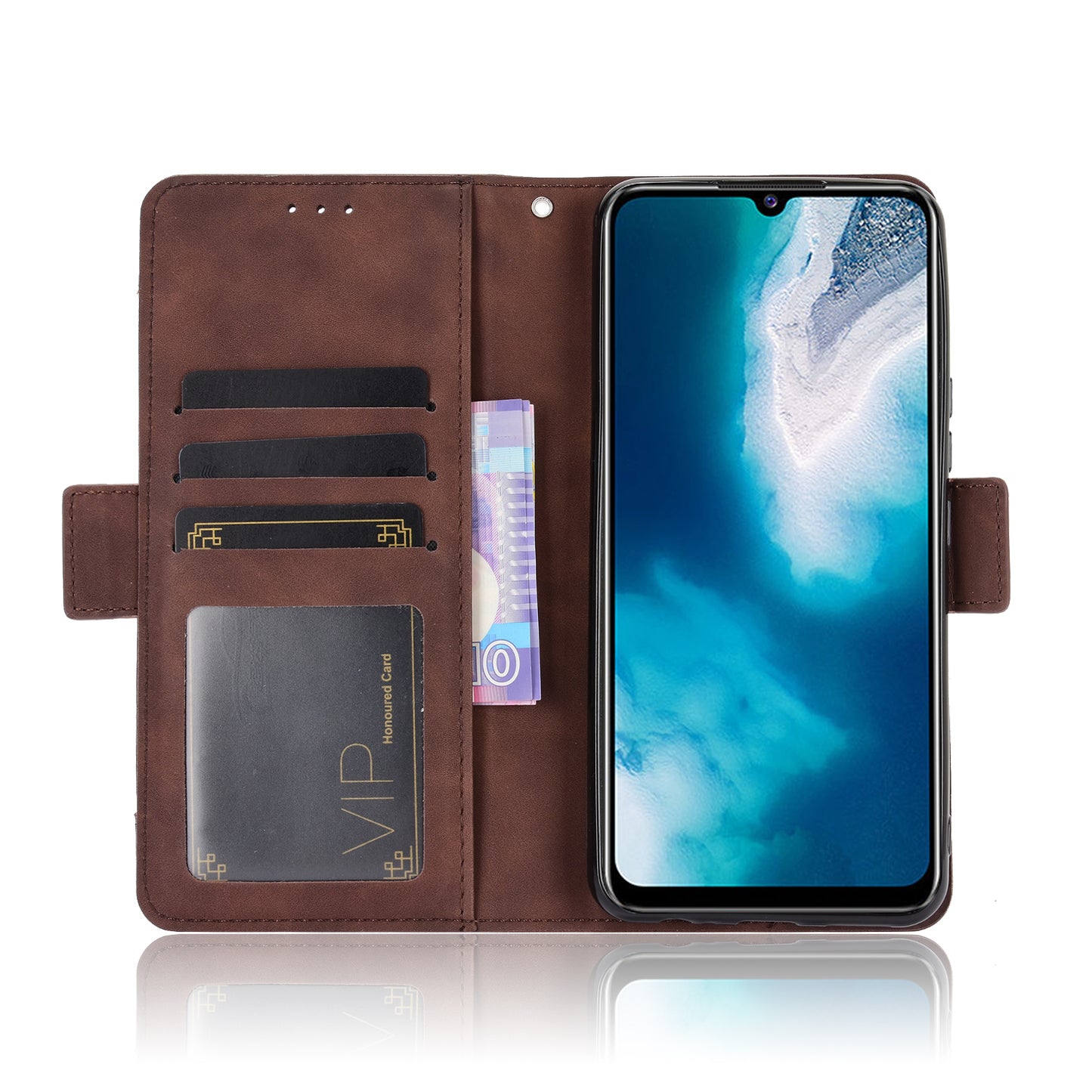 Multiple Card Slots Leather Wallet Mobile Phone Case for vivo V20 SE / vivo Y70 2020