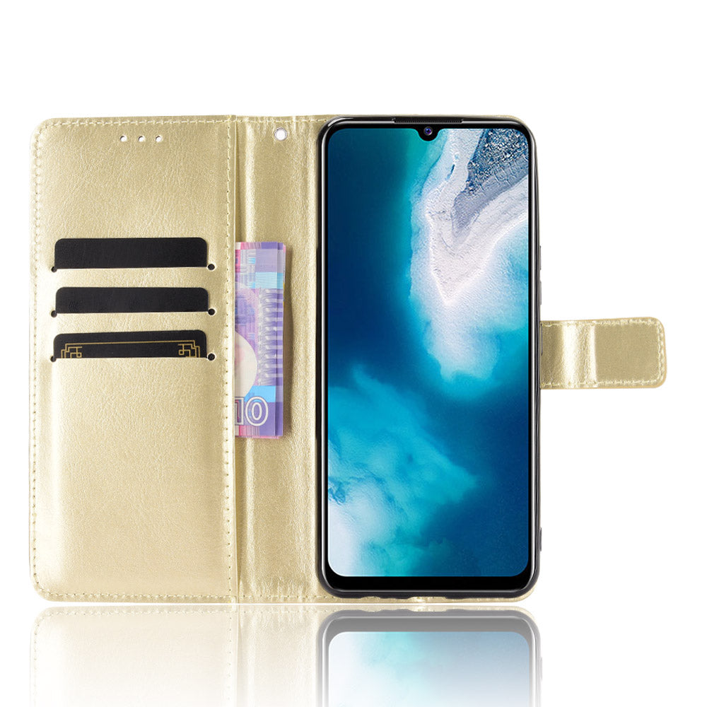 Crazy Horse Wallet Stand Leather Shell with Strap for vivo V20 SE / vivo Y70 2020