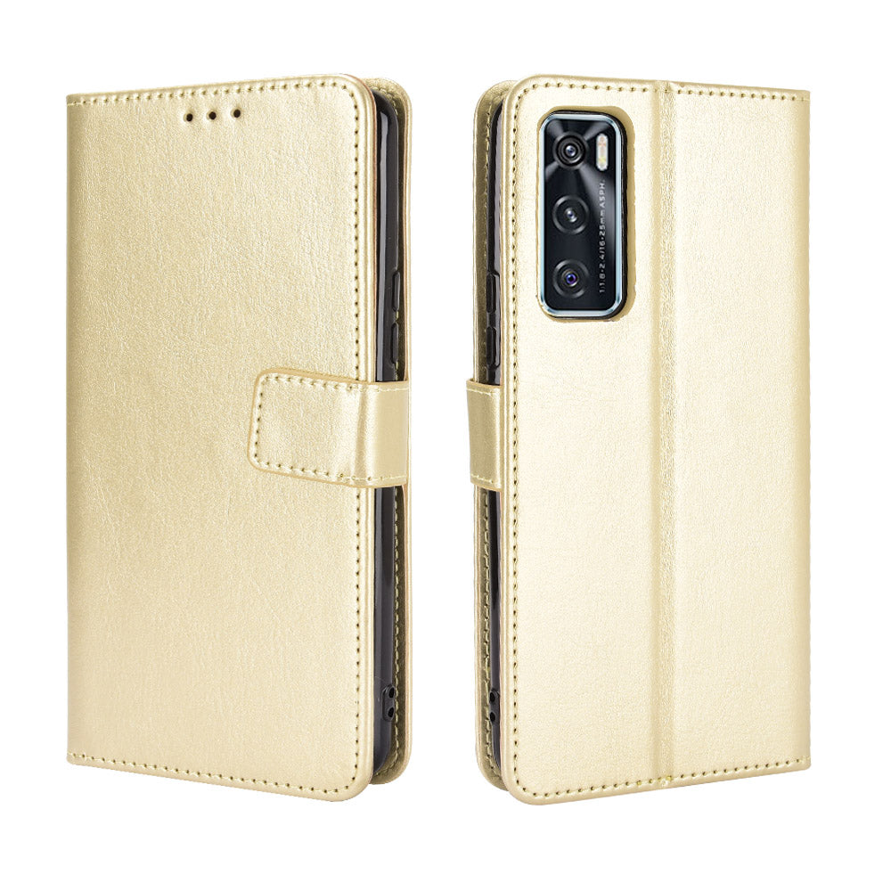 Crazy Horse Wallet Stand Leather Shell with Strap for vivo V20 SE / vivo Y70 2020