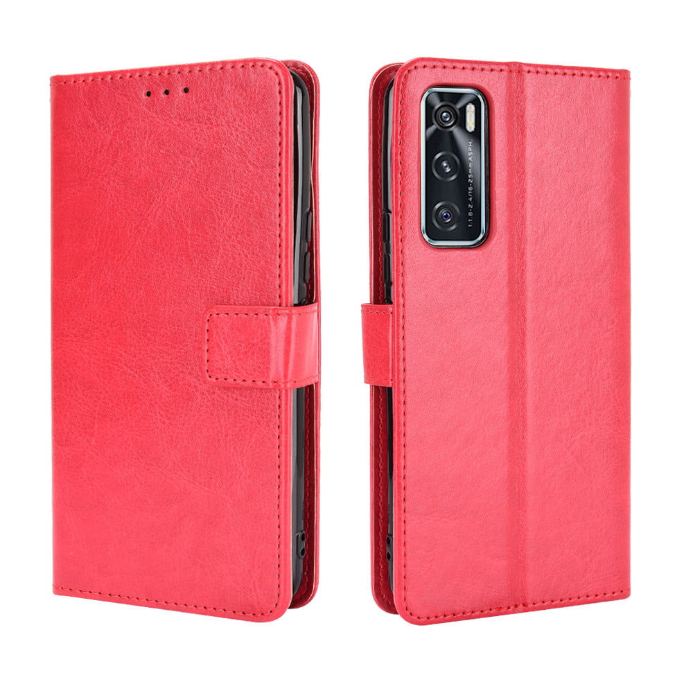 Crazy Horse Wallet Stand Leather Shell with Strap for vivo V20 SE / vivo Y70 2020