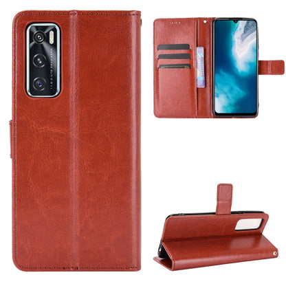 Crazy Horse Wallet Stand Leather Shell with Strap for vivo V20 SE / vivo Y70 2020