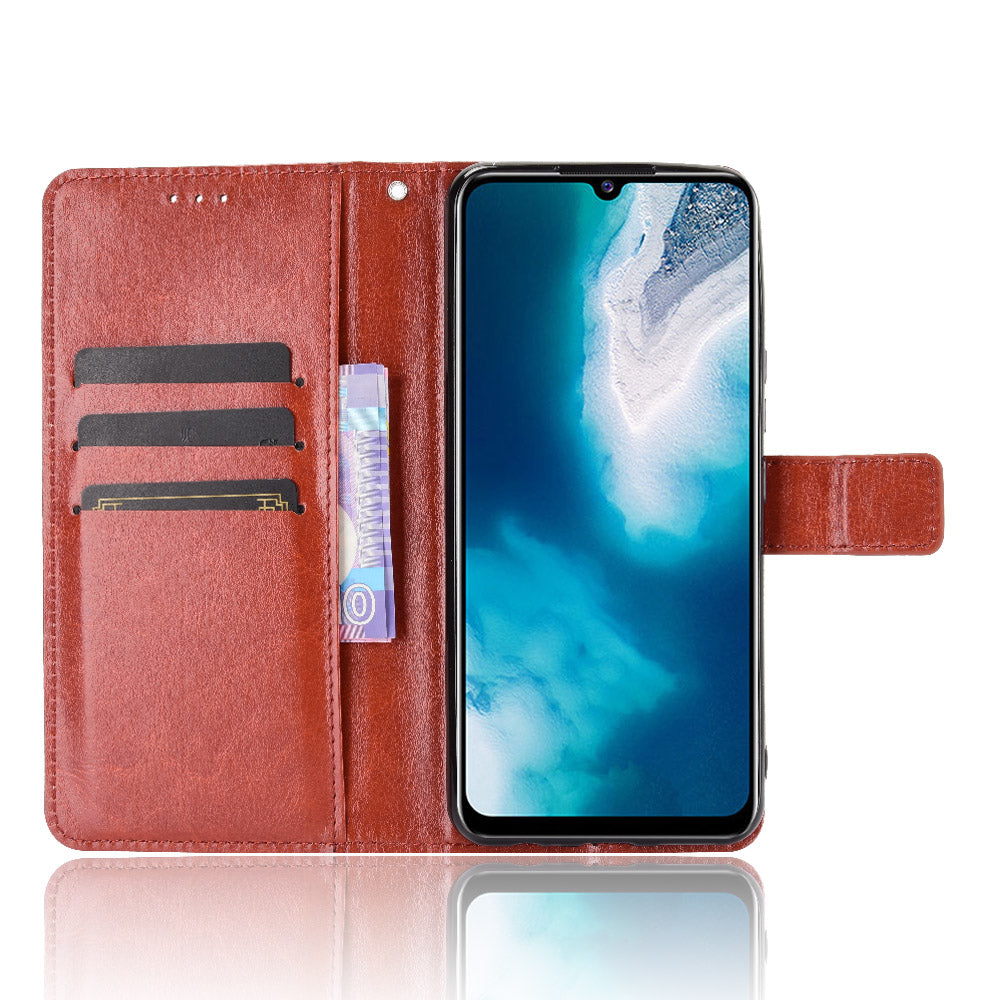 Crazy Horse Wallet Stand Leather Shell with Strap for vivo V20 SE / vivo Y70 2020