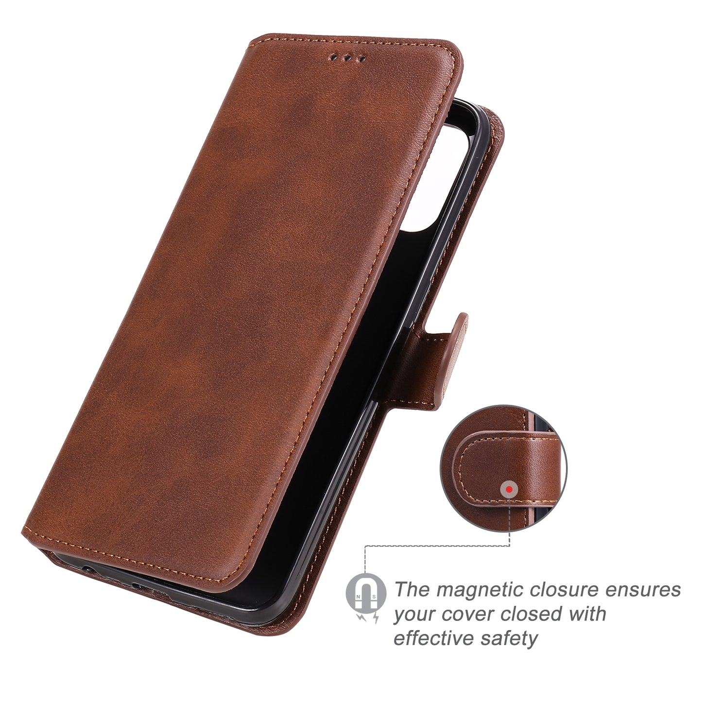 Classic Style Magnetic Clasp Wallet + Stand Flip Leather Phone Case for Oppo A32 (2020)/A53(2020)/Oppo A53s