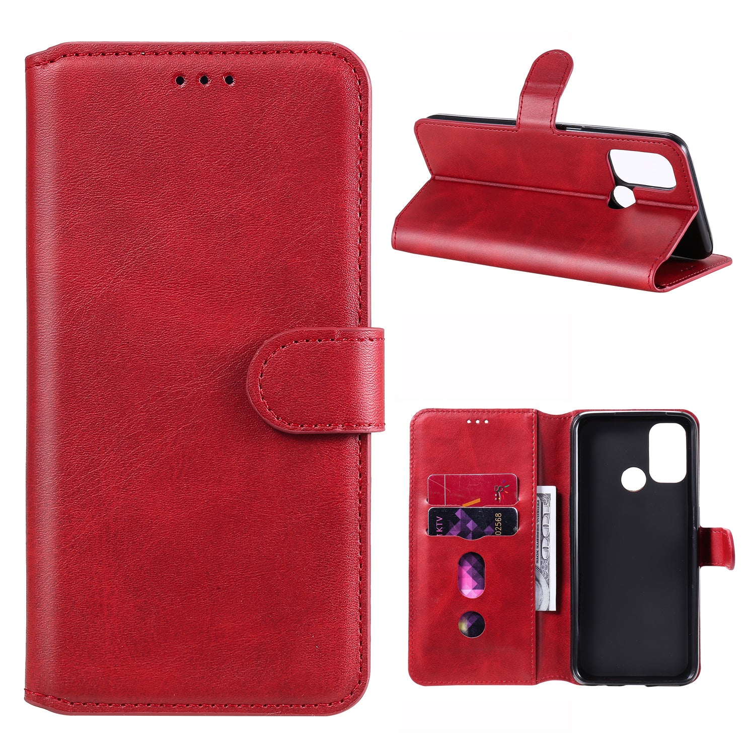 Classic Style Magnetic Clasp Wallet + Stand Flip Leather Phone Case for Oppo A32 (2020)/A53(2020)/Oppo A53s