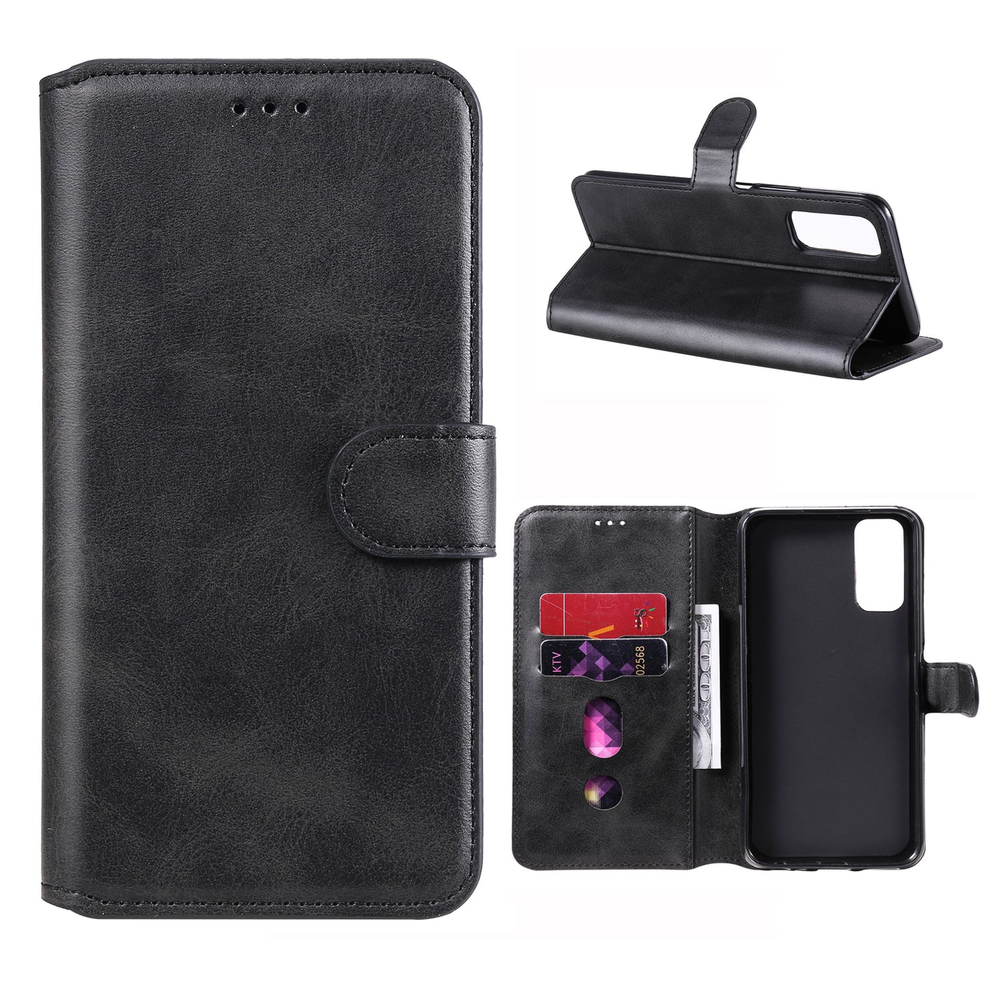 Classic Style TPU Edge + PU Leather Flip Phone Case with Wallet + Stand for Vivo Y20s/ Y20/ Y20i/ Y11s/ iQOO U1x/ Y30 (China)