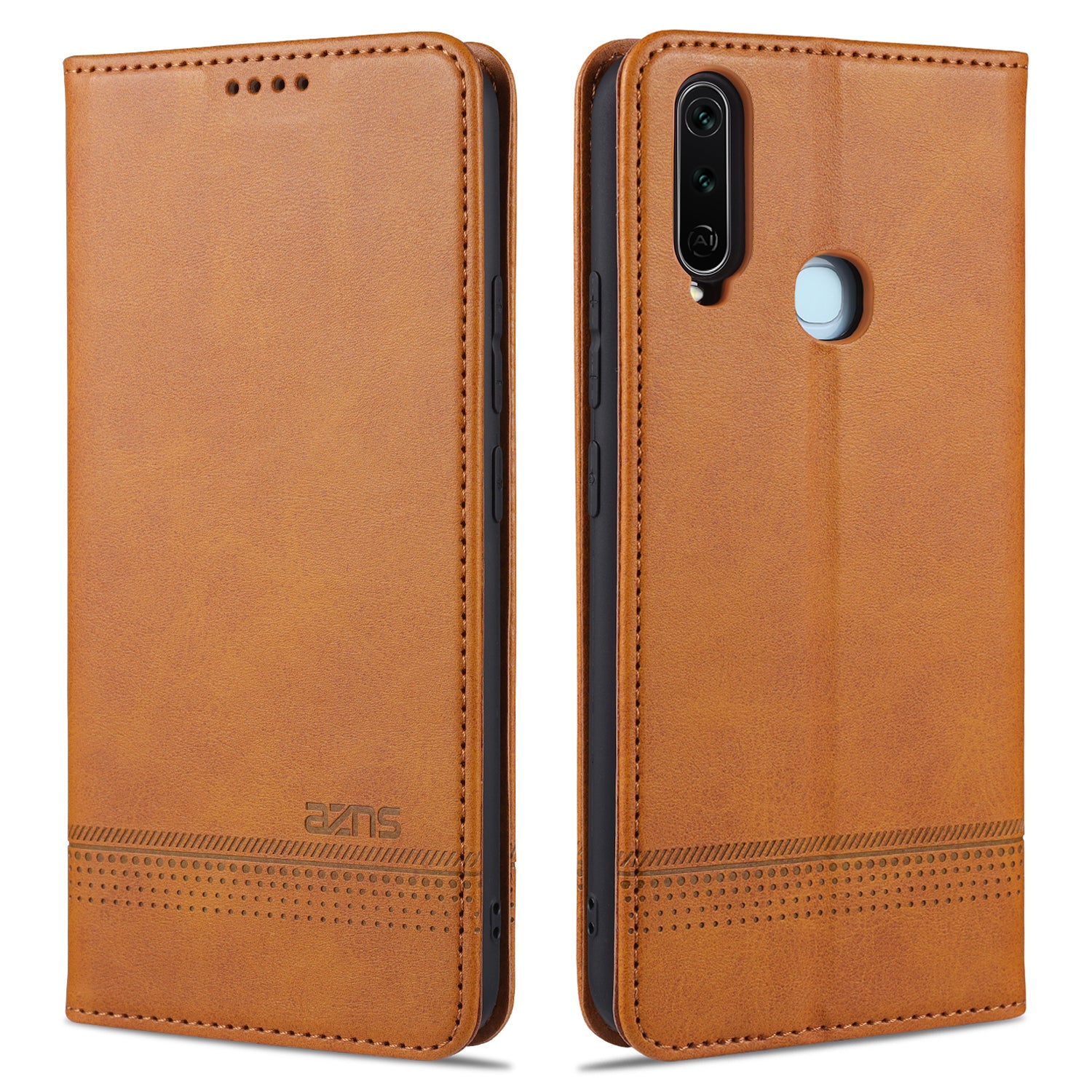 AZNS Automatic Absorbed TPU + PU Leather Mobile Phone Cover with Wallet and Stand for Vivo Y3s/Y17