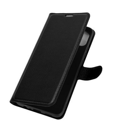 Litchi Skin Wallet Design Leather Phone Protective Cover Shell with Stand for OPPO A15