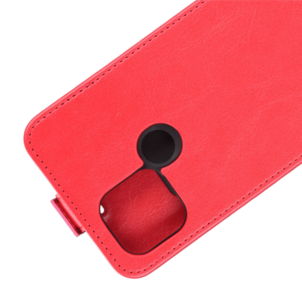 Vertical Flip Crazy Horse Texture Leather Case with Card Holder for OPPO A15