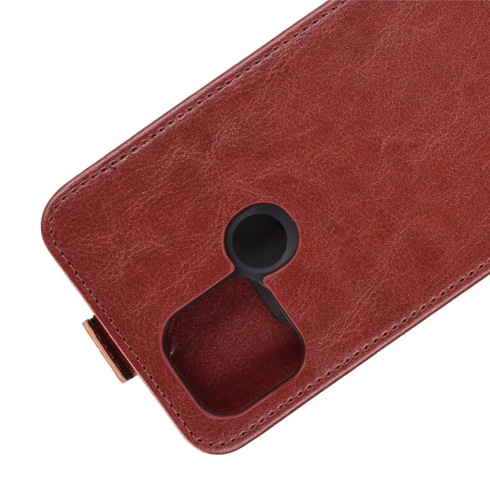 Vertical Flip Crazy Horse Texture Leather Case with Card Holder for OPPO A15