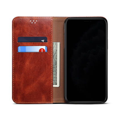 Waxy Crazy Horse Texture Leisure Style TPU + PU Leather Case Cover for Oppo A53(2020)