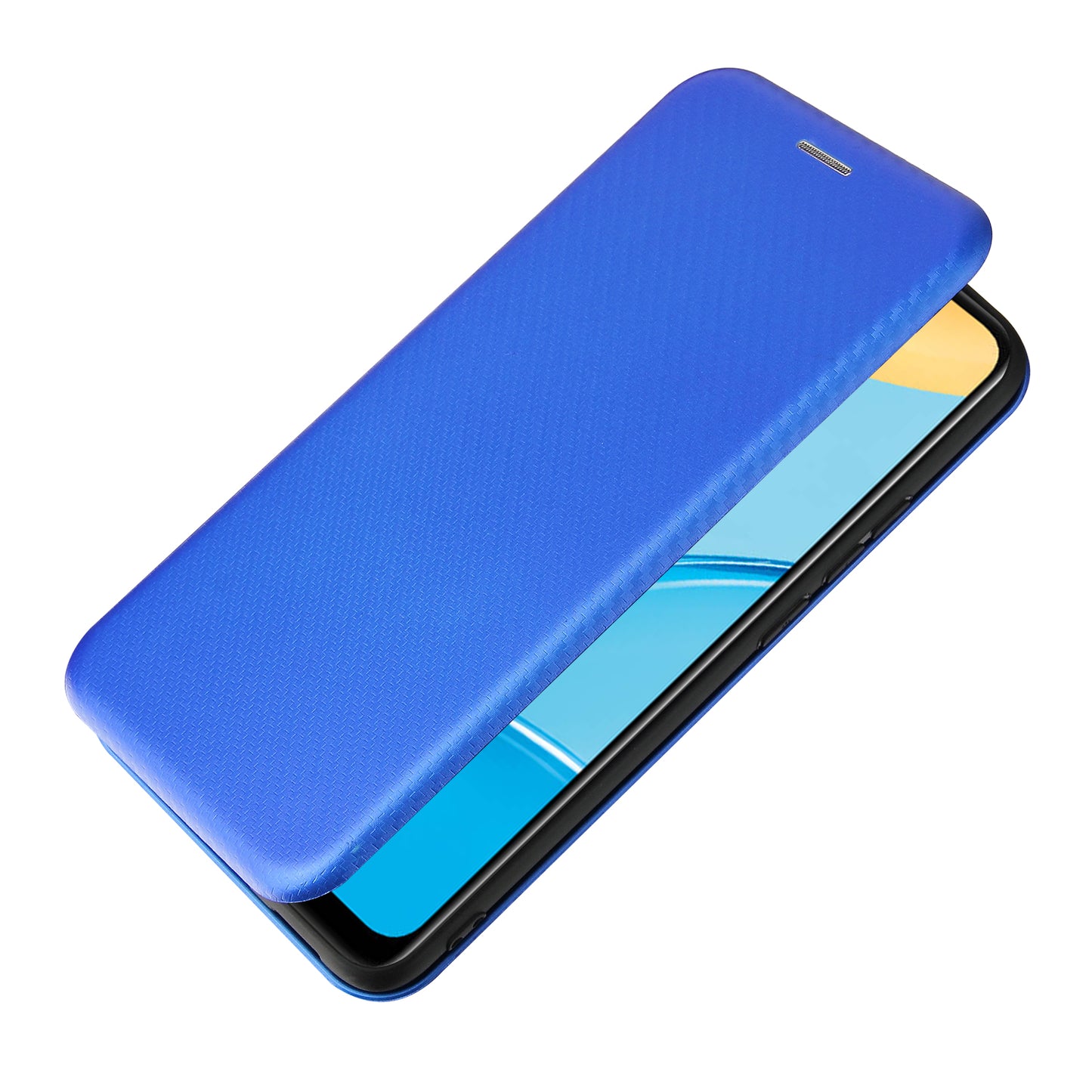 Carbon Fiber Texture Auto-absorbed Leather Protector for OPPO A15 Stand Shell